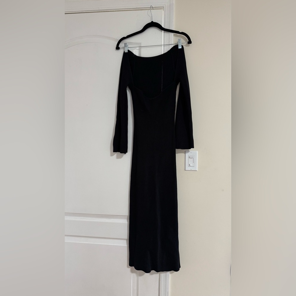 Revolve low neck black body con dress - fits S/XS